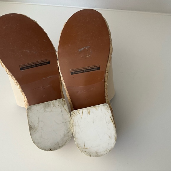 Beige Clergerie Paris “Volfa” suede espadrilles.  3.00inch/75mm jute block heel - Picture 3 of 8